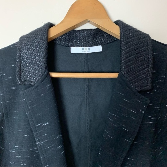 [Three Dots] Black Heather Print  Jersey Knit Blazer - Picture 3 of 9